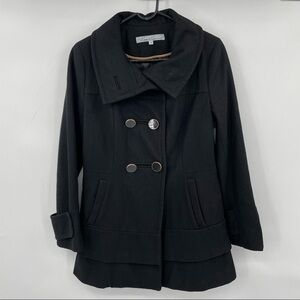 Kenneth Cole Black Wool Blend Winter Coat